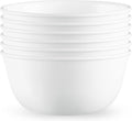 Corelle Vitrelle 28-oz Soup/Cereal Bowls Set of 6 Chip & Crack Resistant Dinnerware Bowls for Soup  Ramen  Cereal and More  Triple Layer Glass  Winter Frost White