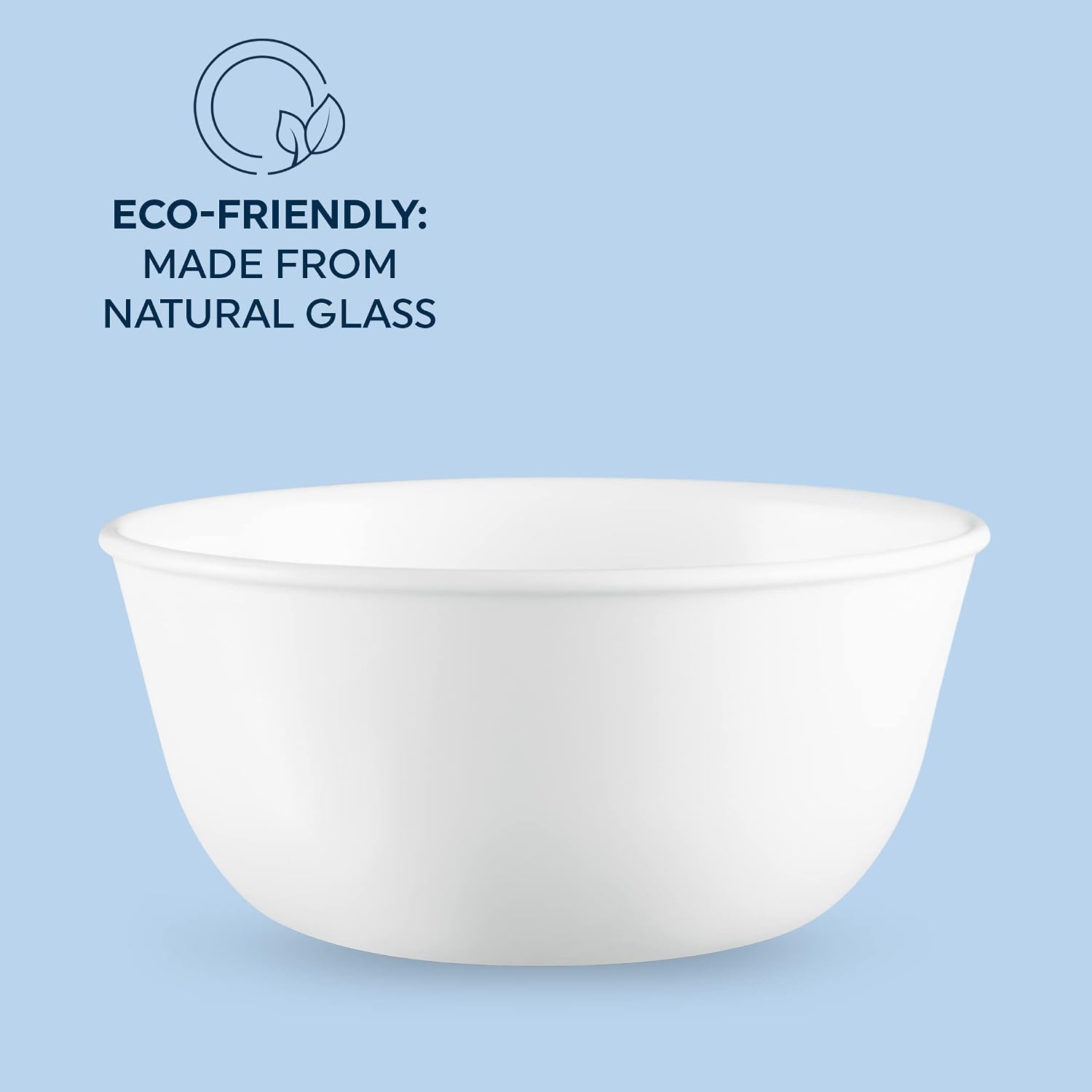 Corelle Vitrelle 28-oz Soup/Cereal Bowls Set of 6 Chip & Crack Resistant Dinnerware Bowls for Soup  Ramen  Cereal and More  Triple Layer Glass  Winter Frost White